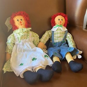 ☘️ Irish Raggedy Ann & Andy dolls!They prefer to be sold as a pair, of course!☘️